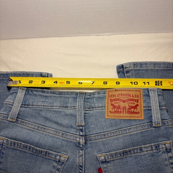 Levi's 725 High Rise Women's Light Blue Distressed Jeans Bootcut Size 25x30 - Picture 7 of 12